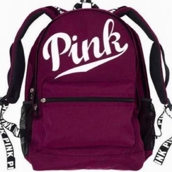 Victoria's Secret PINK Campus Backpack Black Orchid White Logo gently preloved - Picture 11 of 11